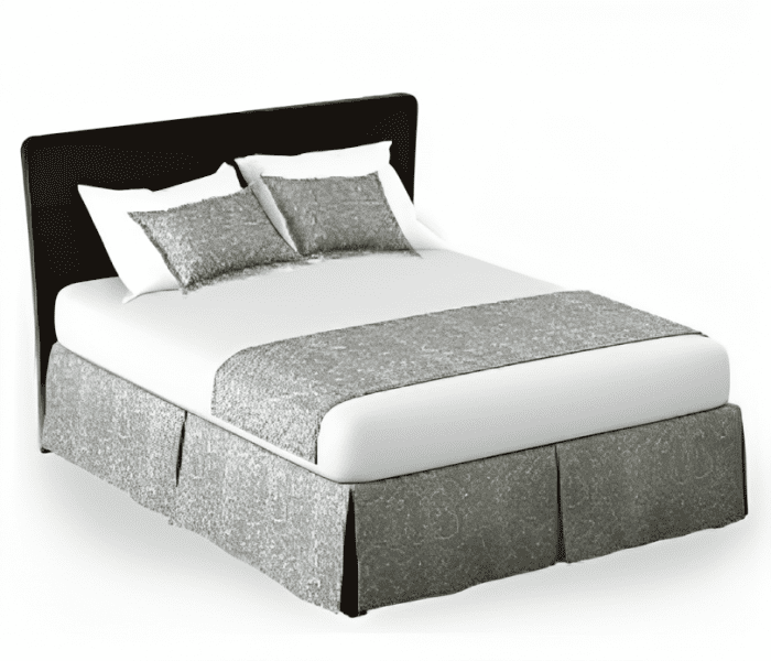 Printed Bed Scarf Pearl Grey